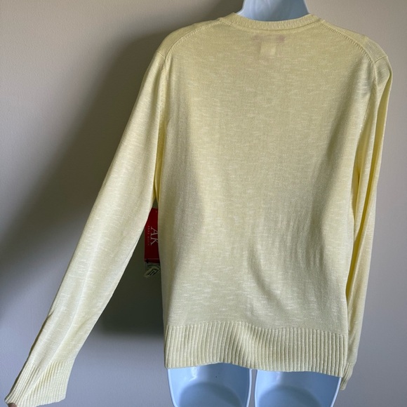 NWT Women’s Anne Klein Butter Yellow Cardigan Sweater & Knit Top Set M - Picture 4 of 11